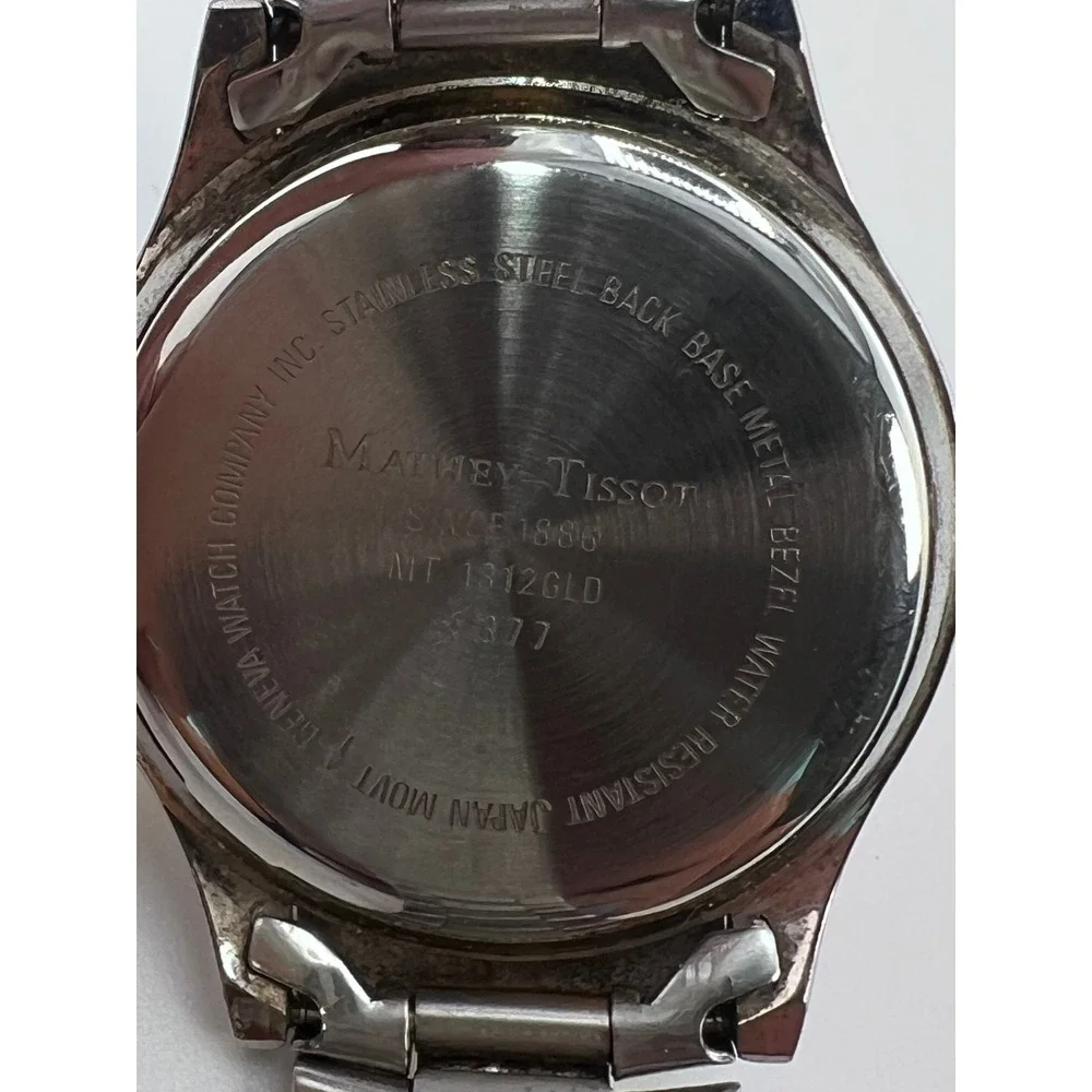 Mathey Tissot Two Tone Gold Silver Stainless Steel Quartz‎ Watch Date MT1312GLD
